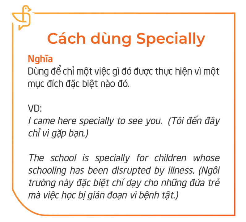 Phân biệt especially và specially trong tiếng Anh