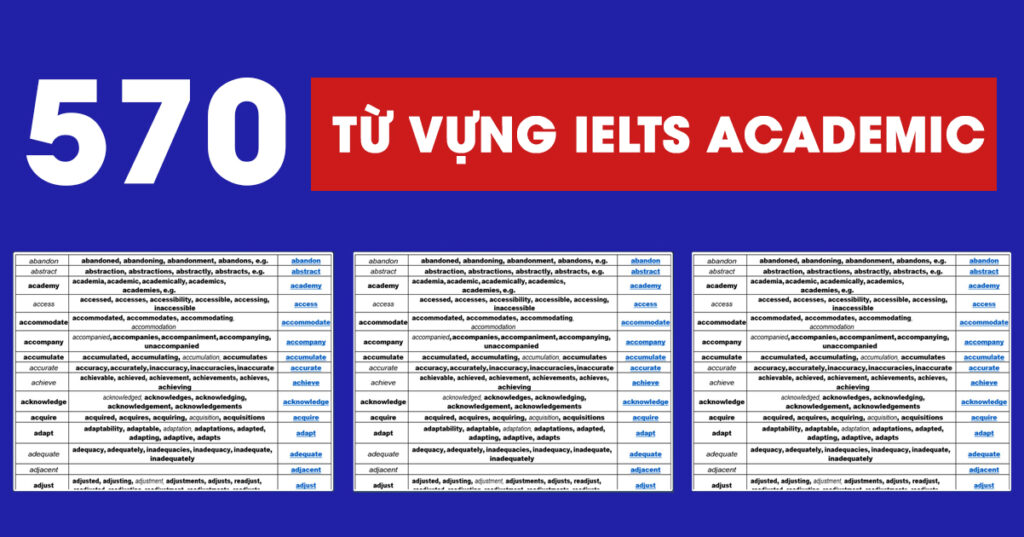 Cách học 570 Academic Word List for IELTS hiệu quả