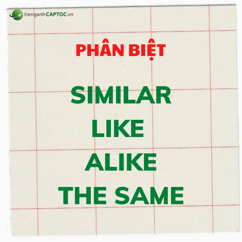 Phân biệt similar với like, alike và the same