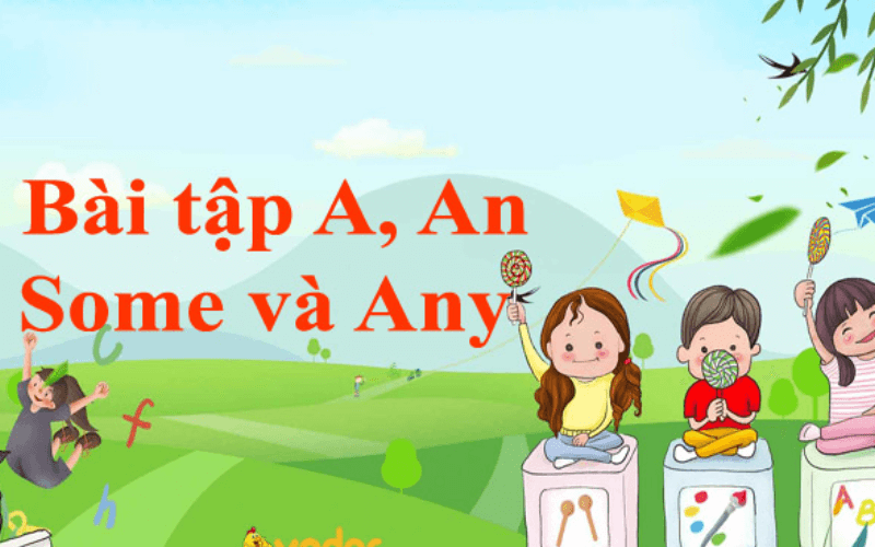 Bài tập cách dùng a an some any