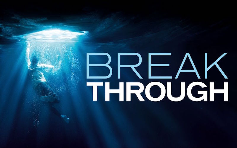 Break through (sth)