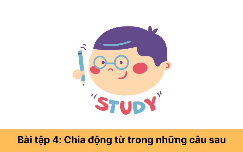 Bài tập 4: Chia động từ trong những câu sau